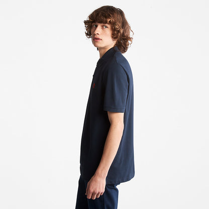 Mens Timberland Millers River Pique Polo Shirt for Men in Navy