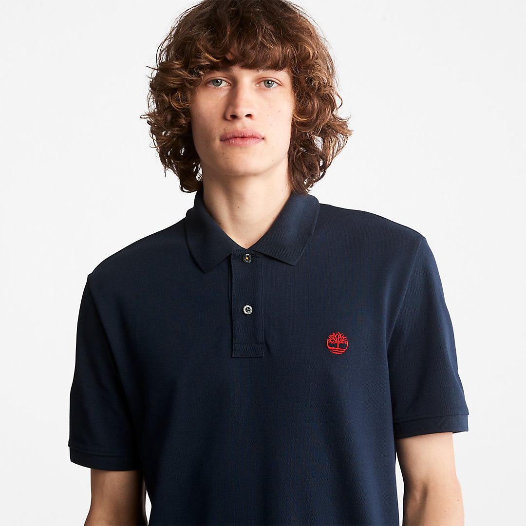 Mens Timberland Millers River Pique Polo Shirt for Men in Navy