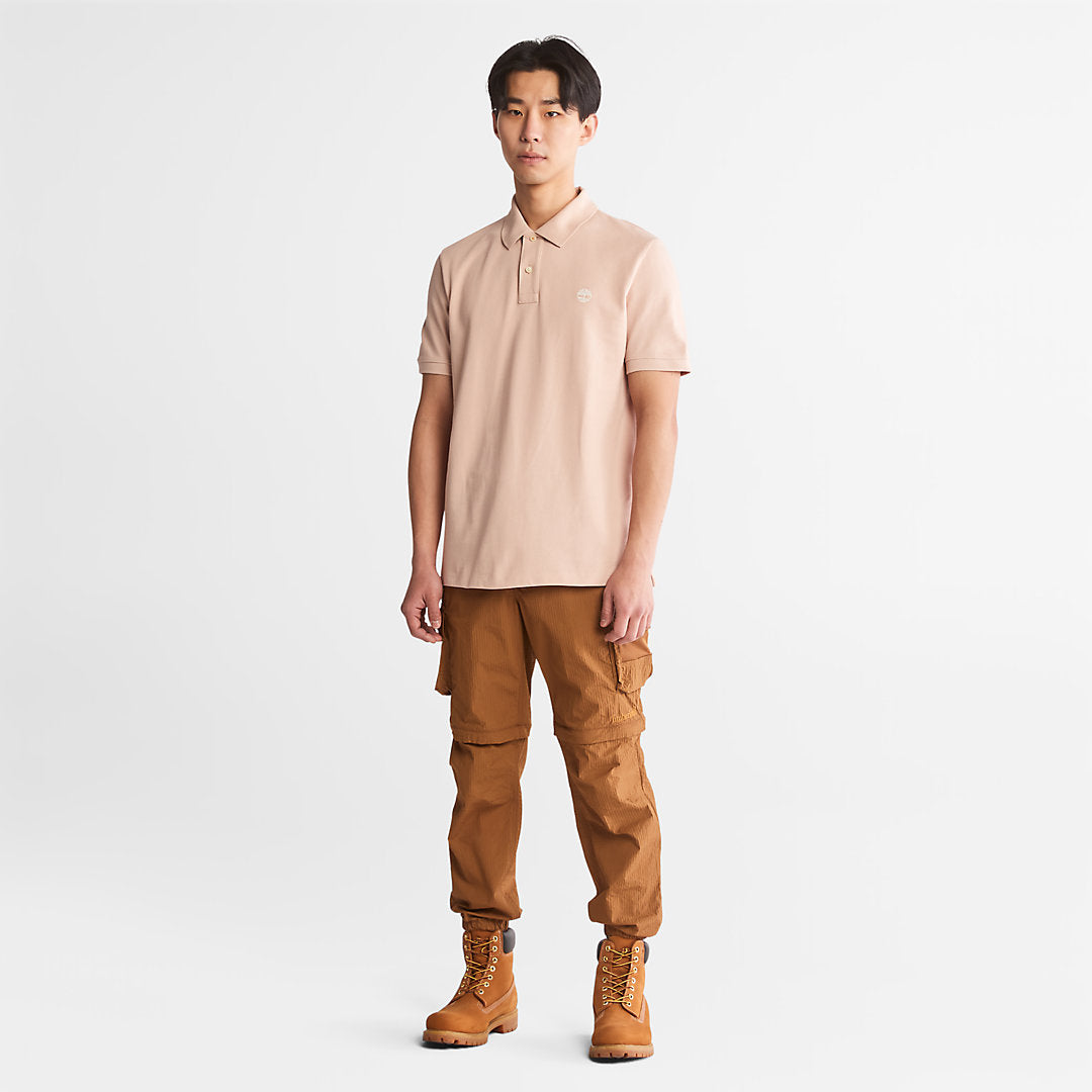 Mens Timberland Millers River Pique Polo Shirt for Men in Light Pink