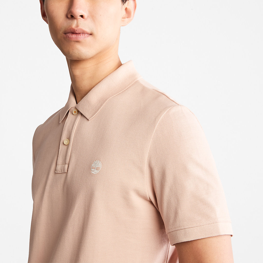 Mens Timberland Millers River Pique Polo Shirt for Men in Light Pink