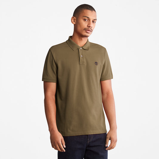 Mens Timberland Millers River Pique Polo Shirt for Men in Dark Green