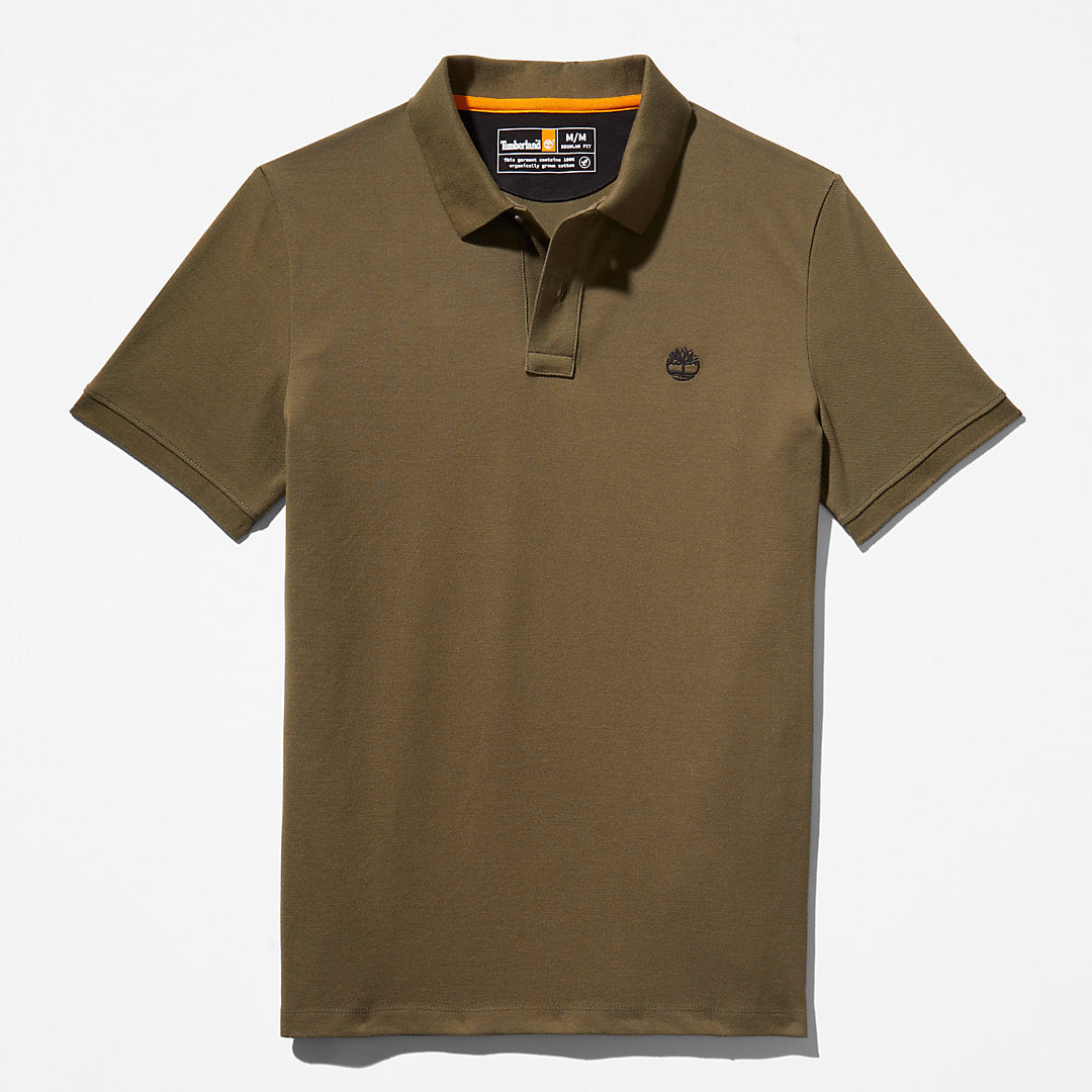 Mens Timberland Millers River Pique Polo Shirt for Men in Dark Green