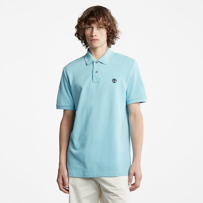 Mens Timberland Millers River Pique Polo Shirt for Men in Light Blue