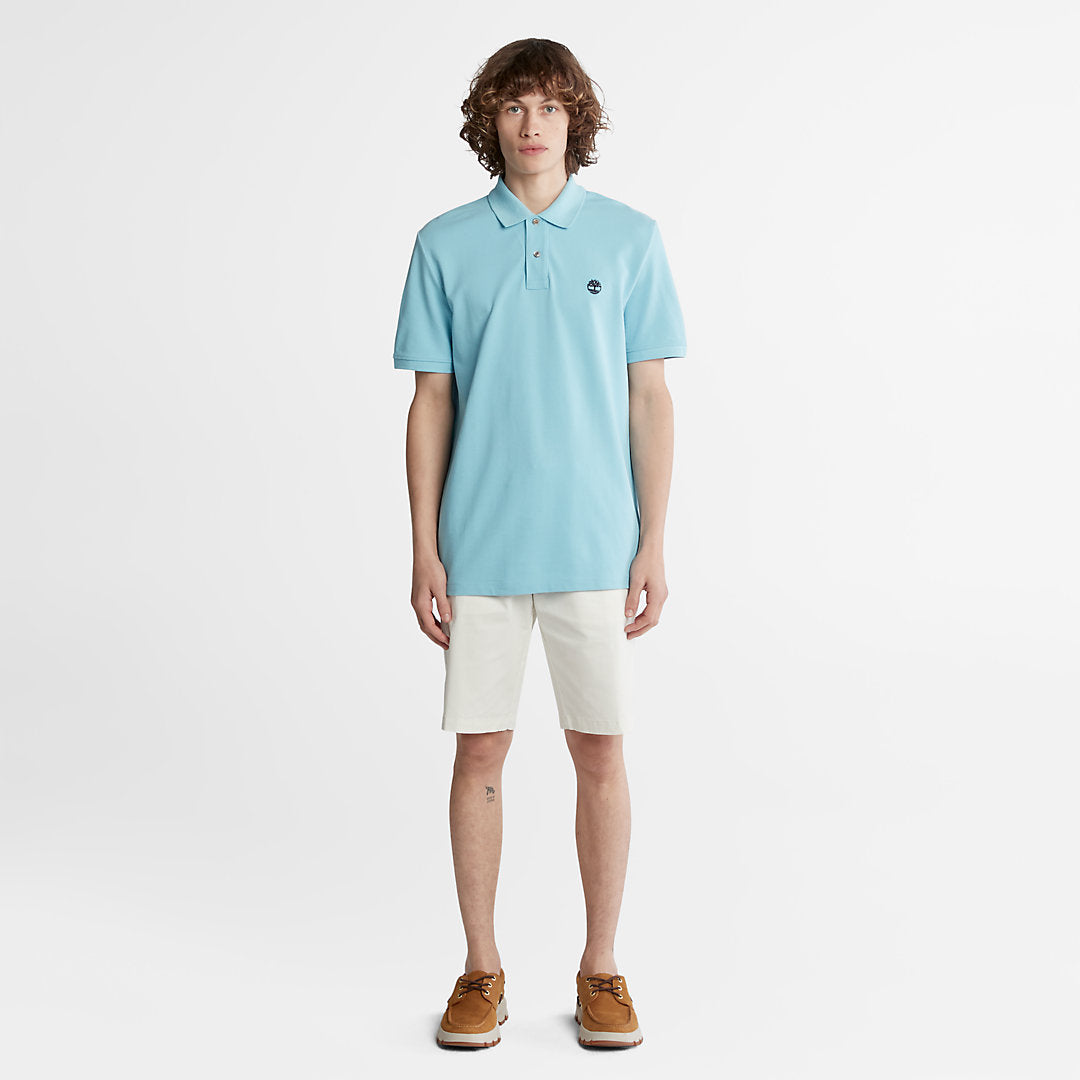 Mens Timberland Millers River Pique Polo Shirt for Men in Light Blue
