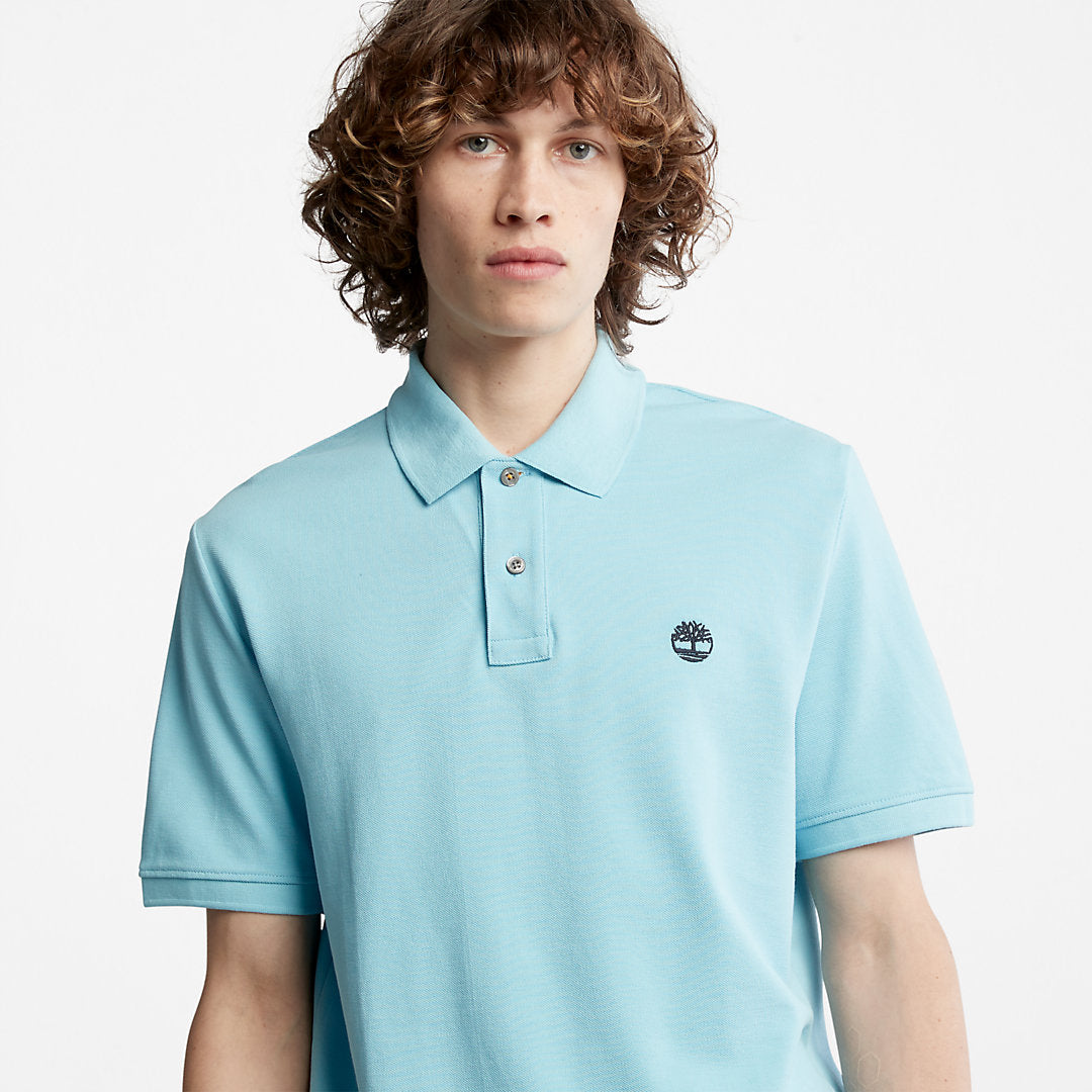 Mens Timberland Millers River Pique Polo Shirt for Men in Light Blue