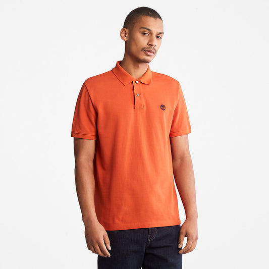 Mens Timberland Millers River Pique Polo Shirt for Men in Orange