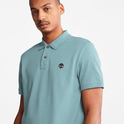 Mens Timberland Millers River Pique Polo Shirt for Men in Light Green