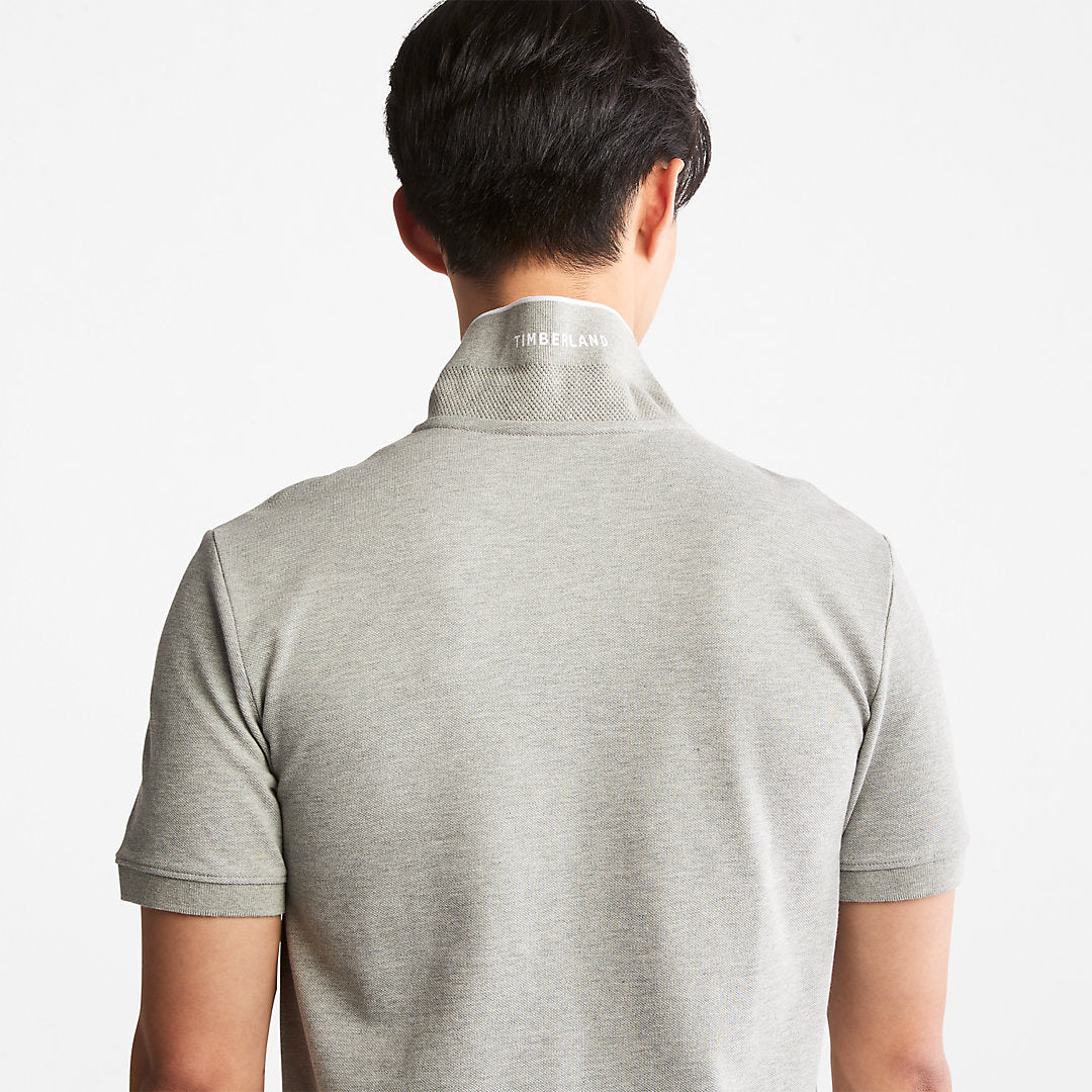 Mens Timberland Millers River Print-Collar Polo Shirt for Men in Grey