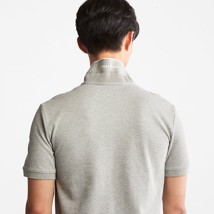 Mens Timberland Millers River Print-Collar Polo Shirt for Men in Grey