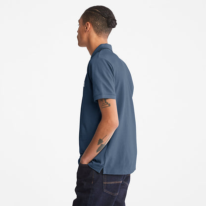 Mens Timberland Millers River Print-Collar Polo Shirt for Men in Blue