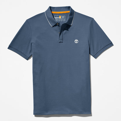 Mens Timberland Millers River Print-Collar Polo Shirt for Men in Blue