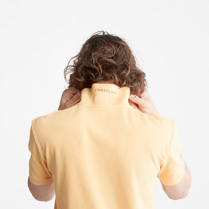 Mens Timberland Millers River Print-Collar Polo Shirt for Men in Yellow