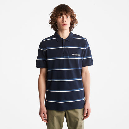 Mens Timberland Zealand River Striped Polo Shirt for Men in Navy
