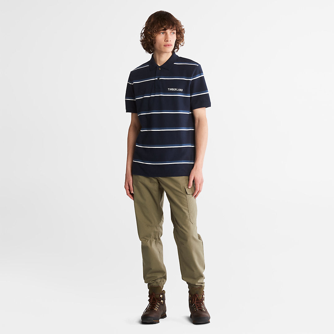 Mens Timberland Zealand River Striped Polo Shirt for Men in Navy