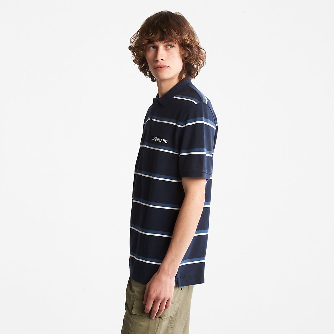 Mens Timberland Zealand River Striped Polo Shirt for Men in Navy