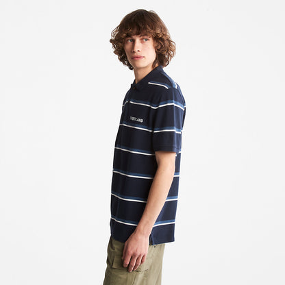 Mens Timberland Zealand River Striped Polo Shirt for Men in Navy