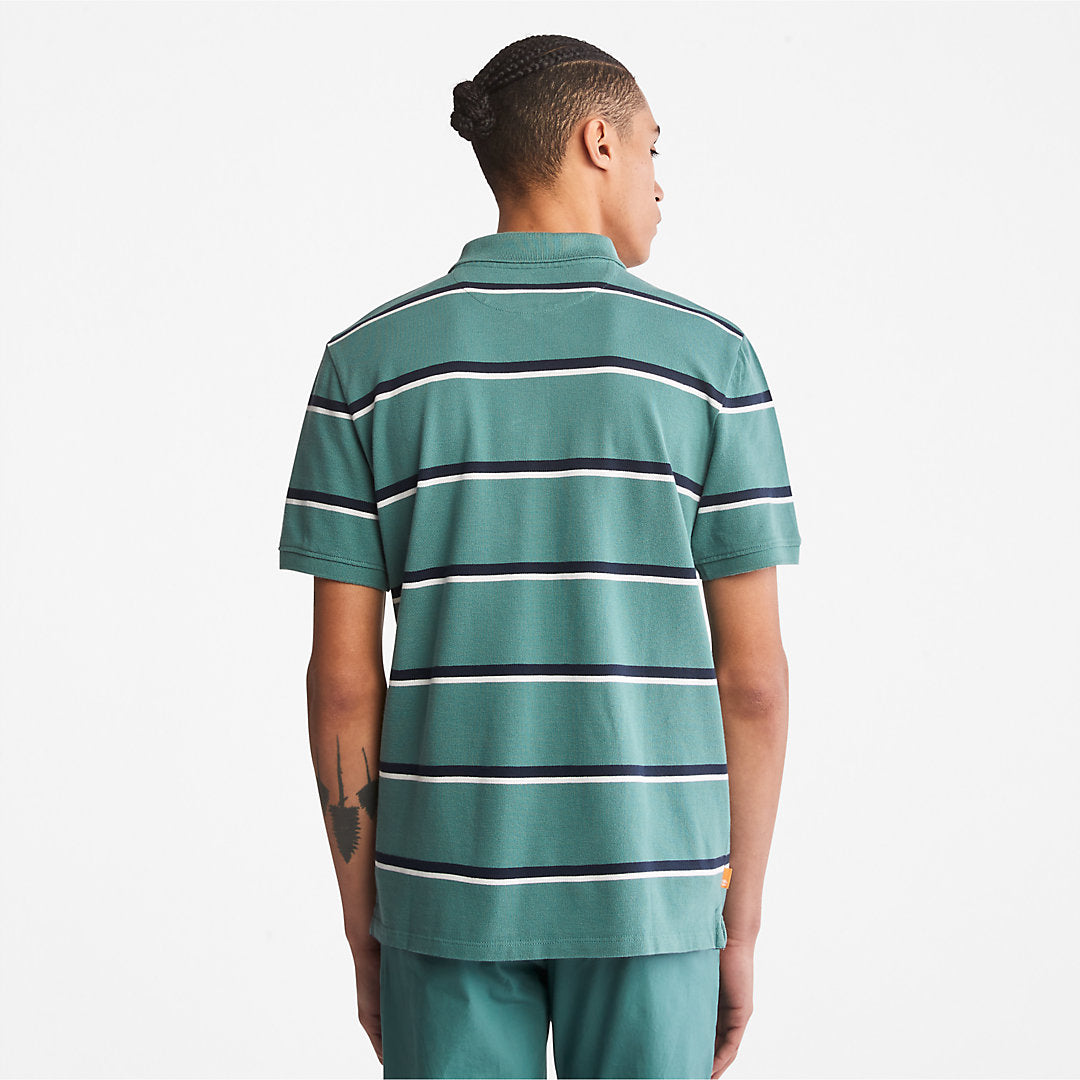 Mens Timberland Zealand River Striped Polo Shirt for Men in Green