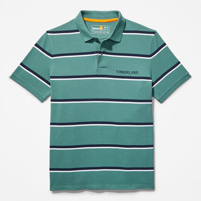 Mens Timberland Zealand River Striped Polo Shirt for Men in Green