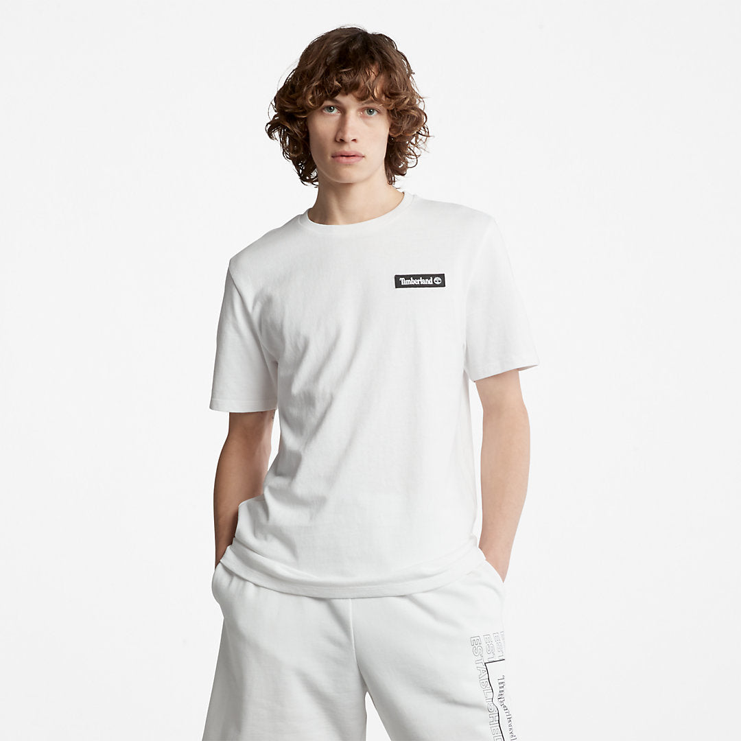 Mens Timberland All Gender Heavyweight Badge T-Shirt in White