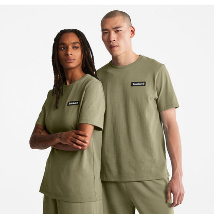 Mens Timberland All Gender Heavyweight Badge T-Shirt in Dark Green