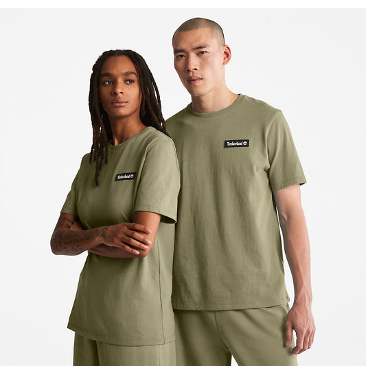 Mens Timberland All Gender Heavyweight Badge T-Shirt in Dark Green