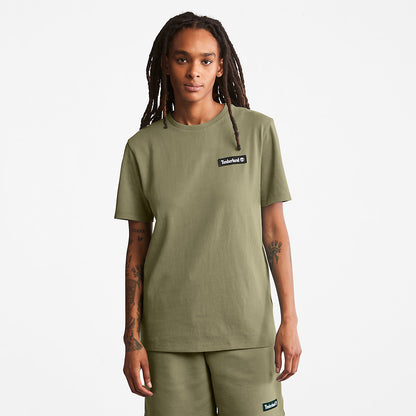 Mens Timberland All Gender Heavyweight Badge T-Shirt in Dark Green