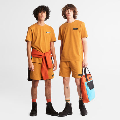 Mens Timberland All Gender Heavyweight Badge T-Shirt in Yellow
