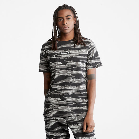 Mens Timberland White Tiger Print T-Shirt for Men in Camo