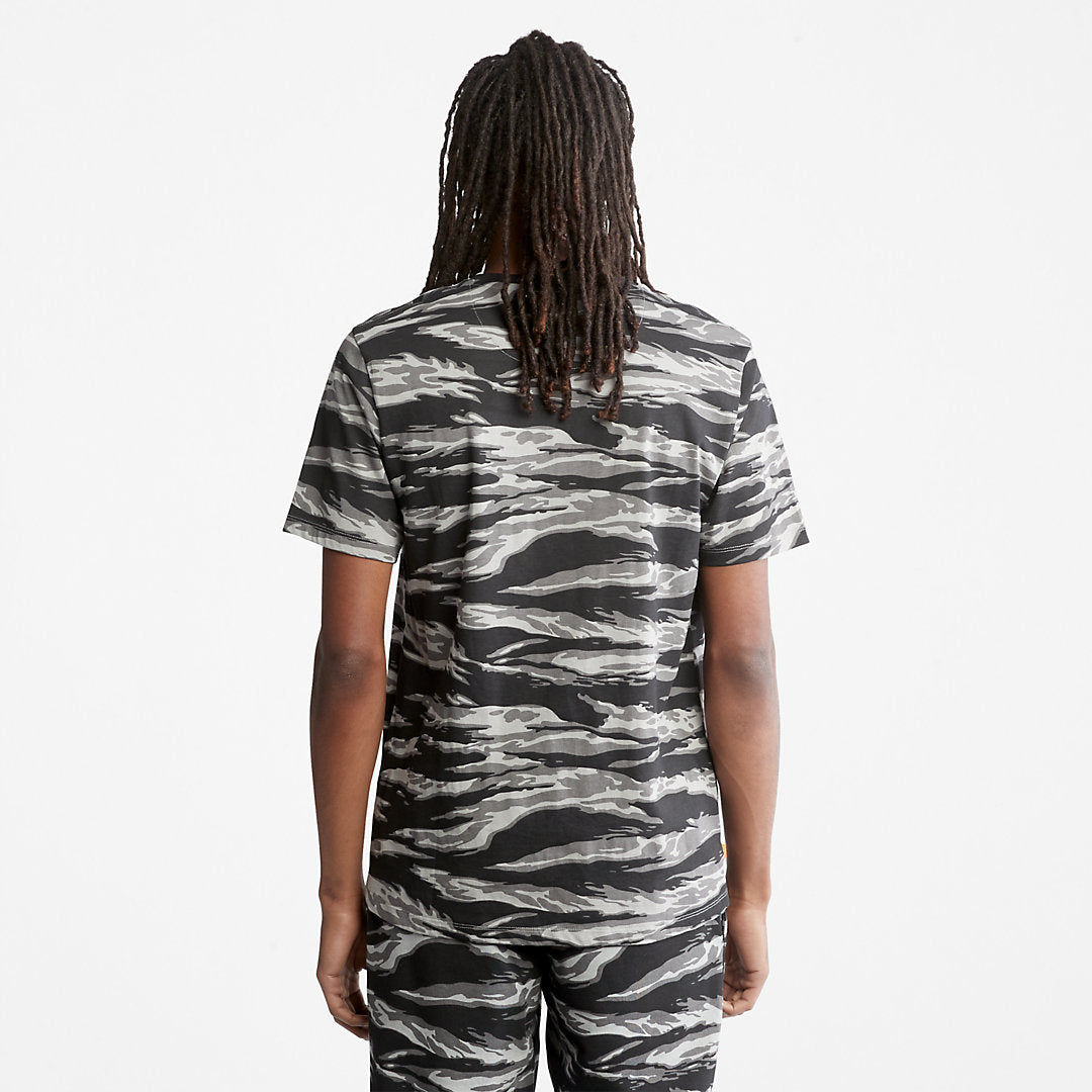Mens Timberland White Tiger Print T-Shirt for Men in Camo