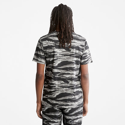 Mens Timberland White Tiger Print T-Shirt for Men in Camo