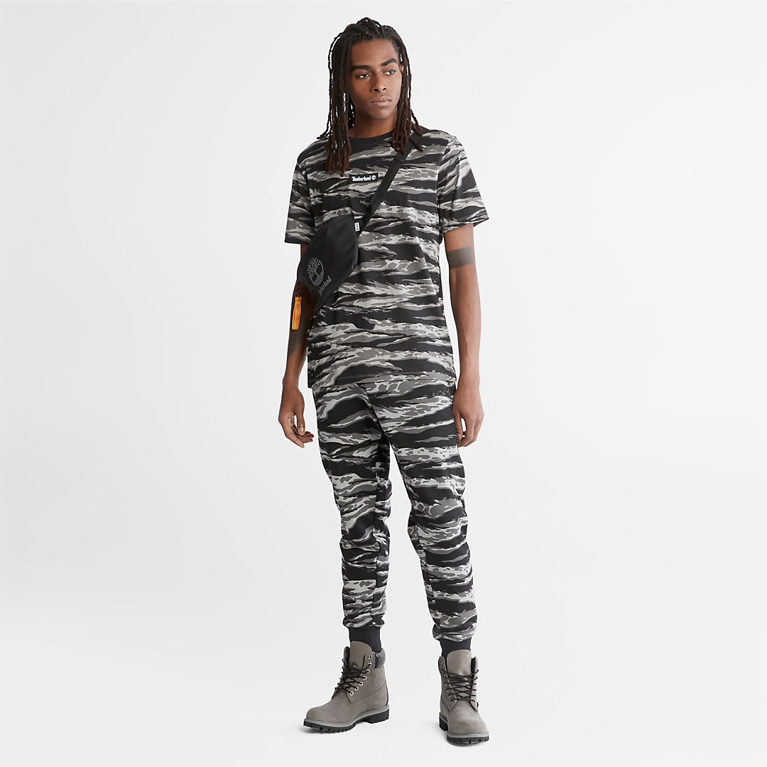 Mens Timberland White Tiger Print T-Shirt for Men in Camo