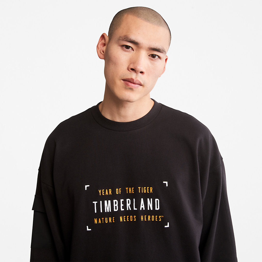 Mens Timberland Year of the Tiger Sweatshirt for Men in Black