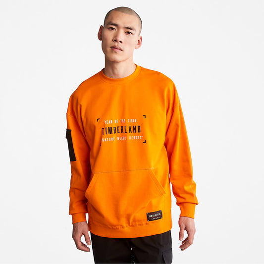 Mens Timberland Year of the Tiger Sweatshirt for Men in Orange