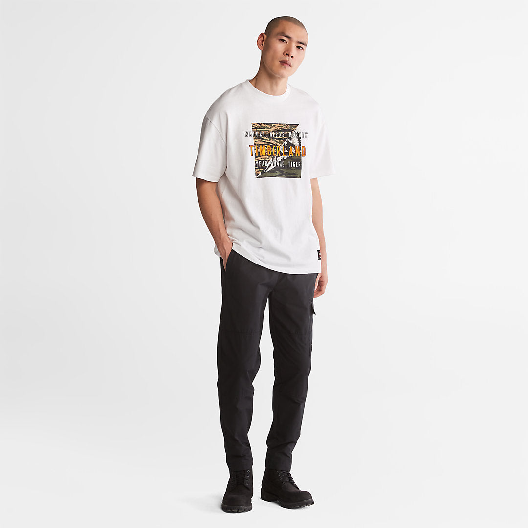 Mens Timberland Year of the Tiger T-Shirt for Men in White