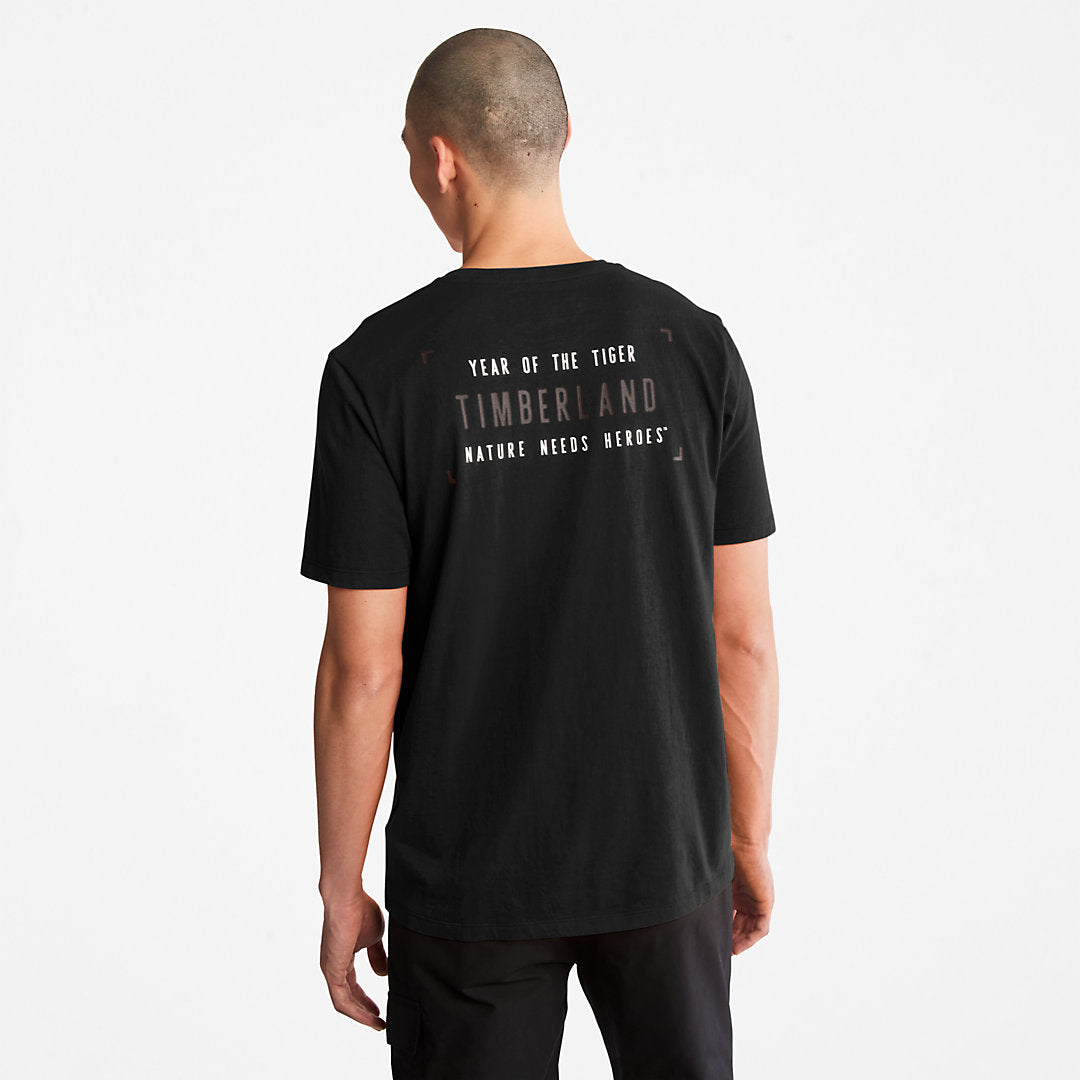 Mens Timberland Year of the Tiger T-Shirt for Men in Black