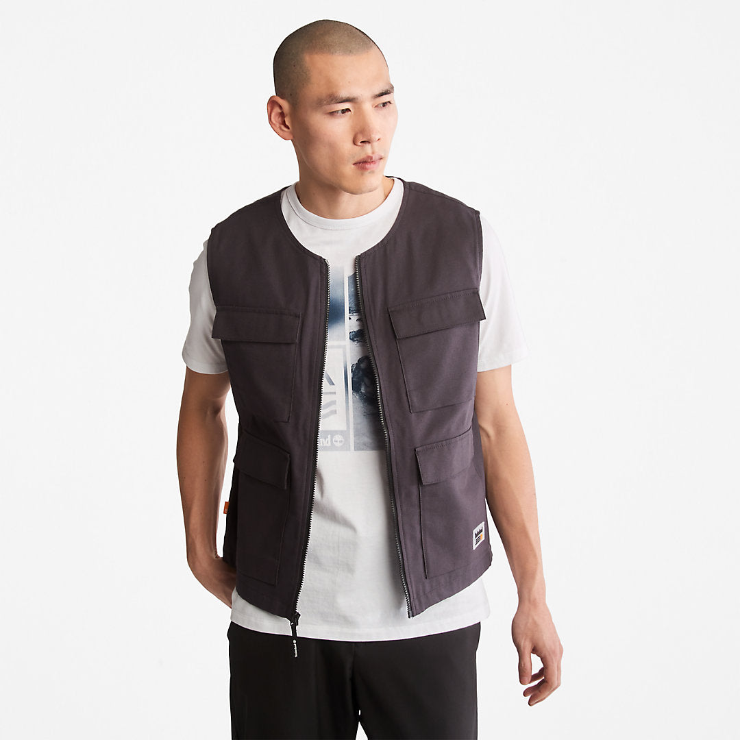 Mens Timberland Progressive Utility Multi-Pocket Gilet for Men in Black