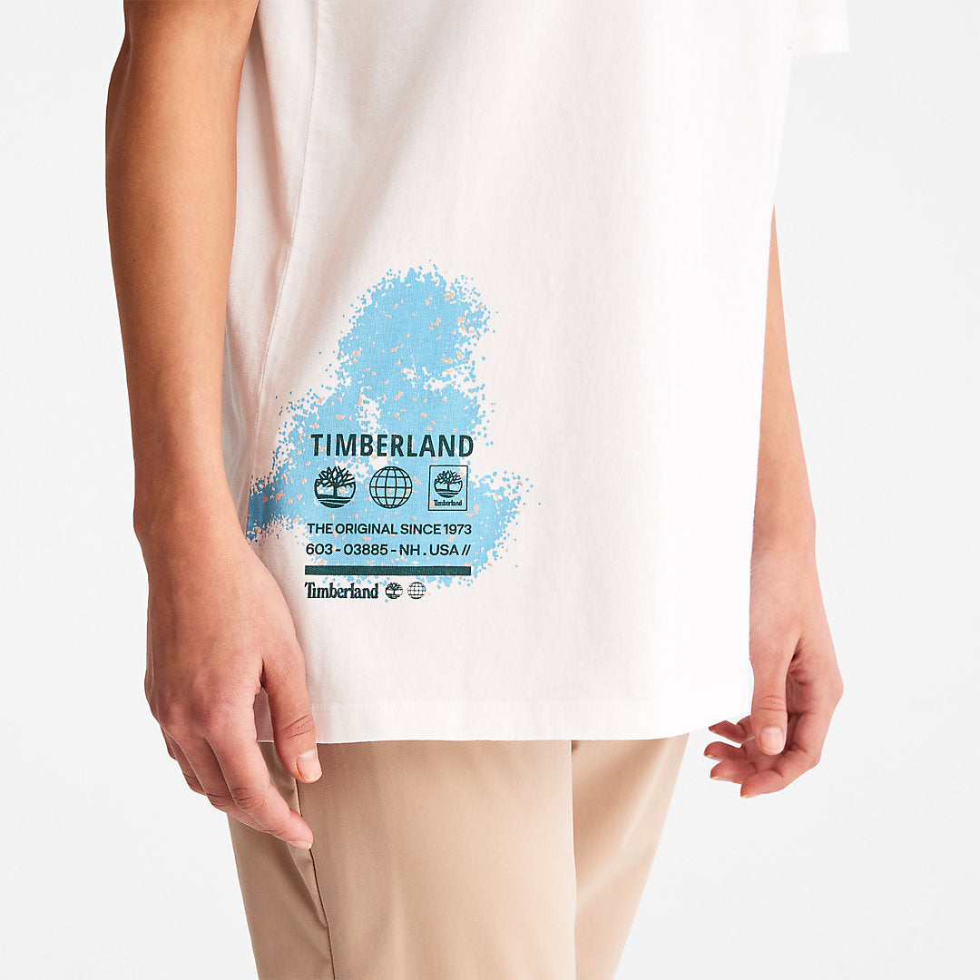 Mens Timberland Paint Graphic T-Shirt for Men in White