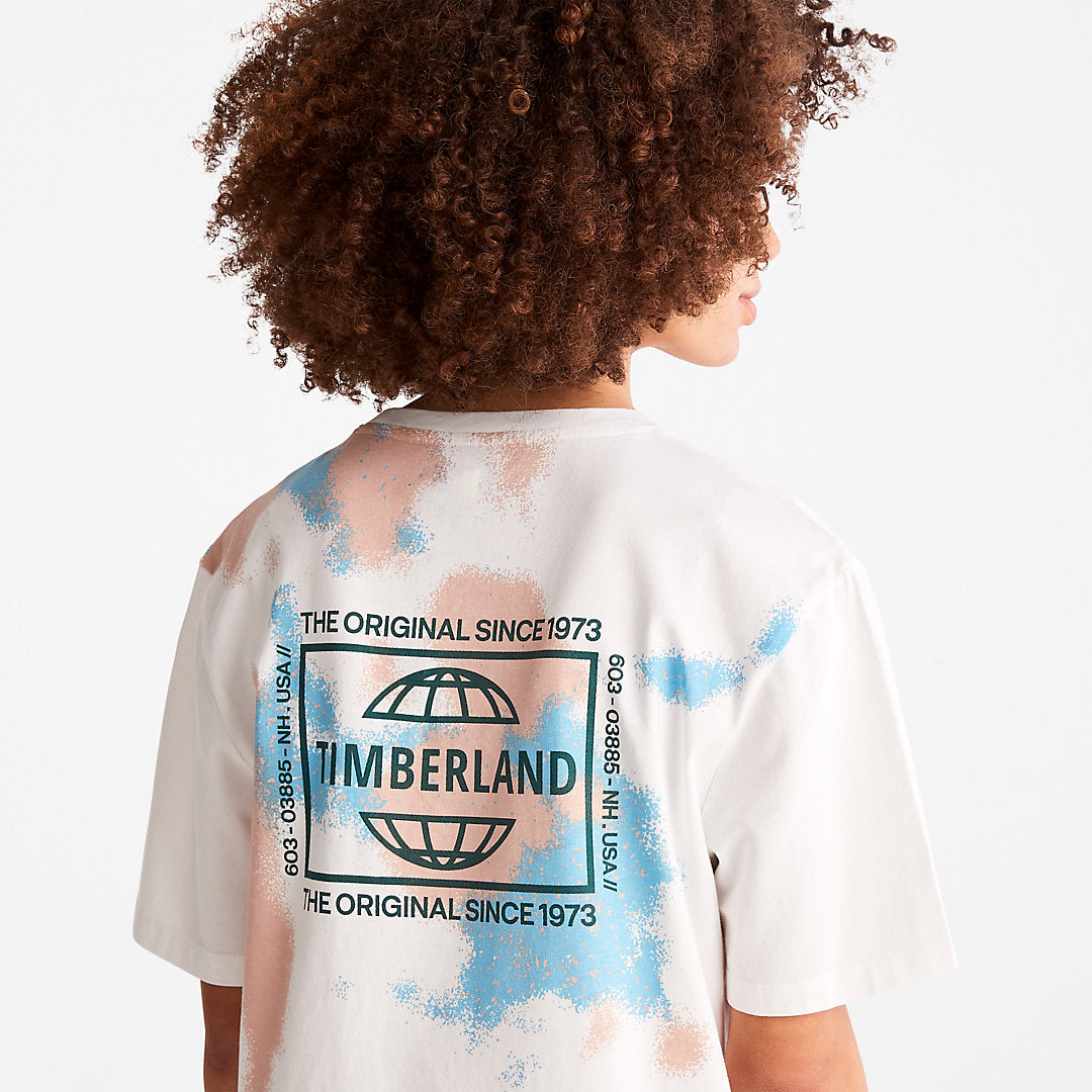 Mens Timberland Paint Graphic T-Shirt for Men in White