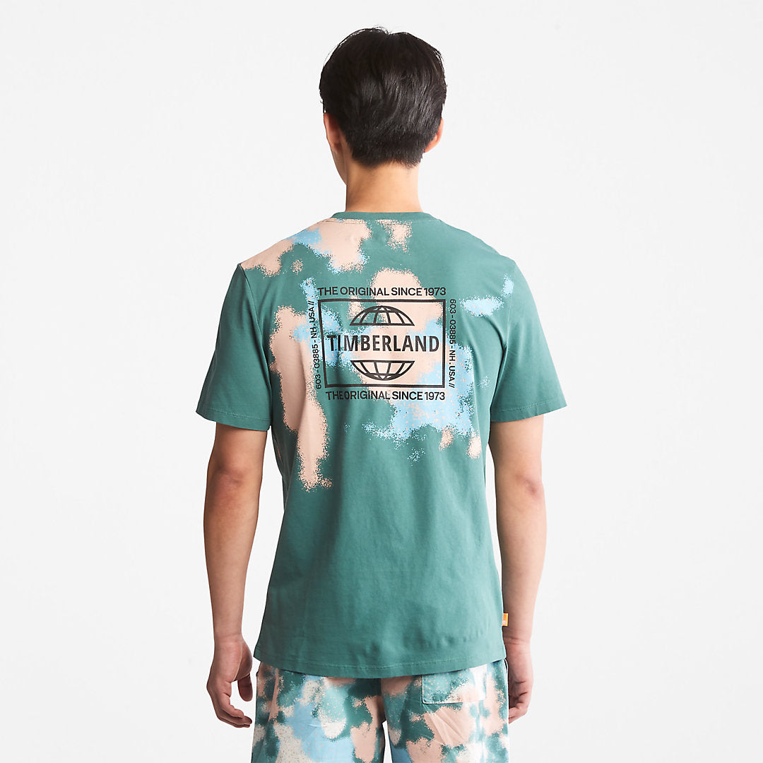 Mens Timberland Paint Graphic T-Shirt for Men in Teal