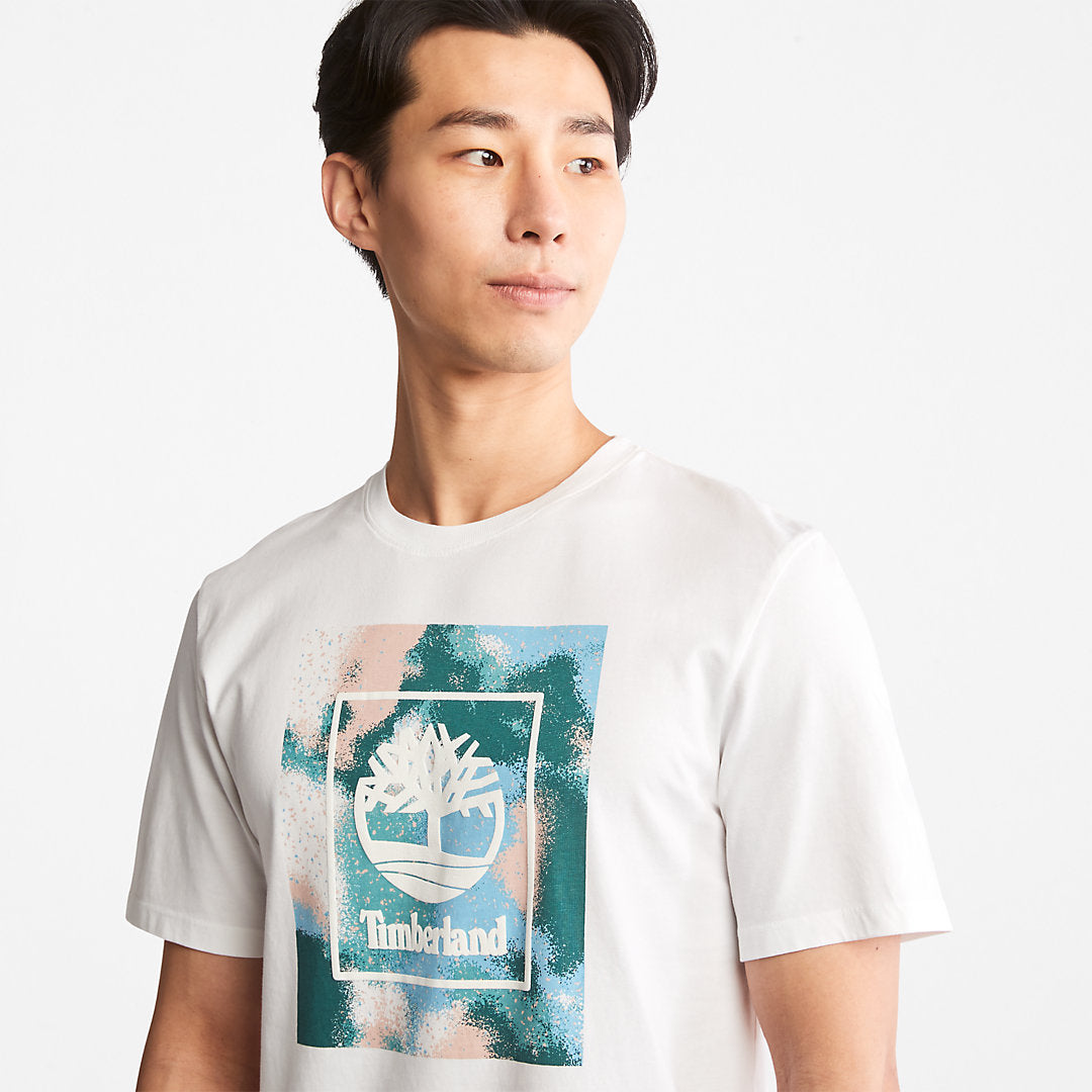 Mens Timberland Storytelling Logo T-Shirt for Men in White
