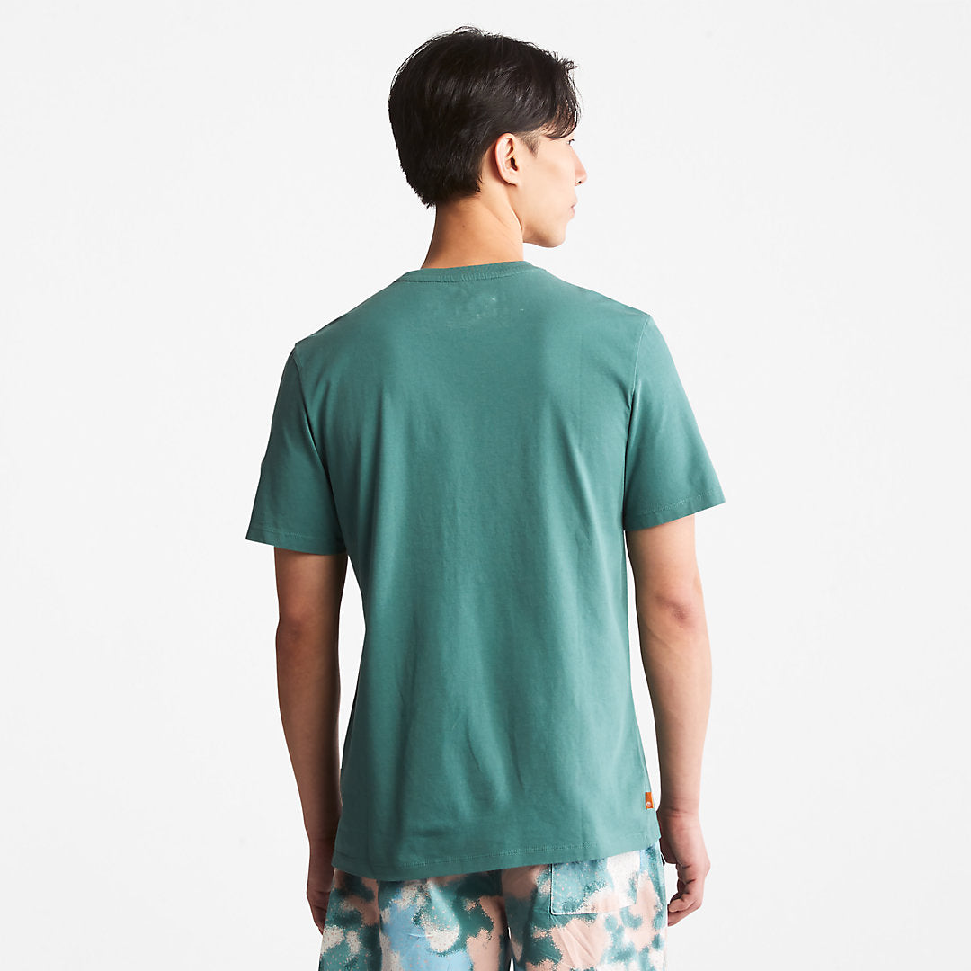 Mens Timberland Storytelling Logo T-Shirt for Men in Teal