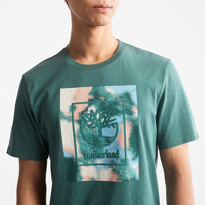 Mens Timberland Storytelling Logo T-Shirt for Men in Teal