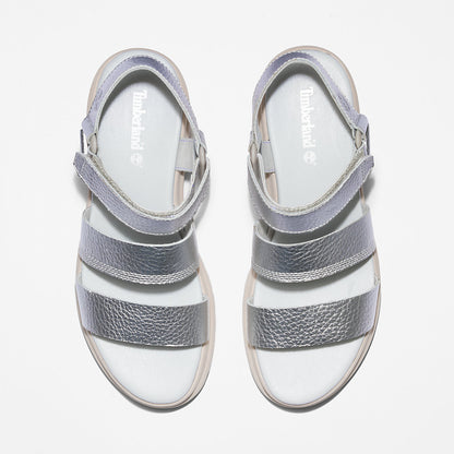 Womens Timberland London Vibe Ankle-Strap Sandal for Women in Silver
