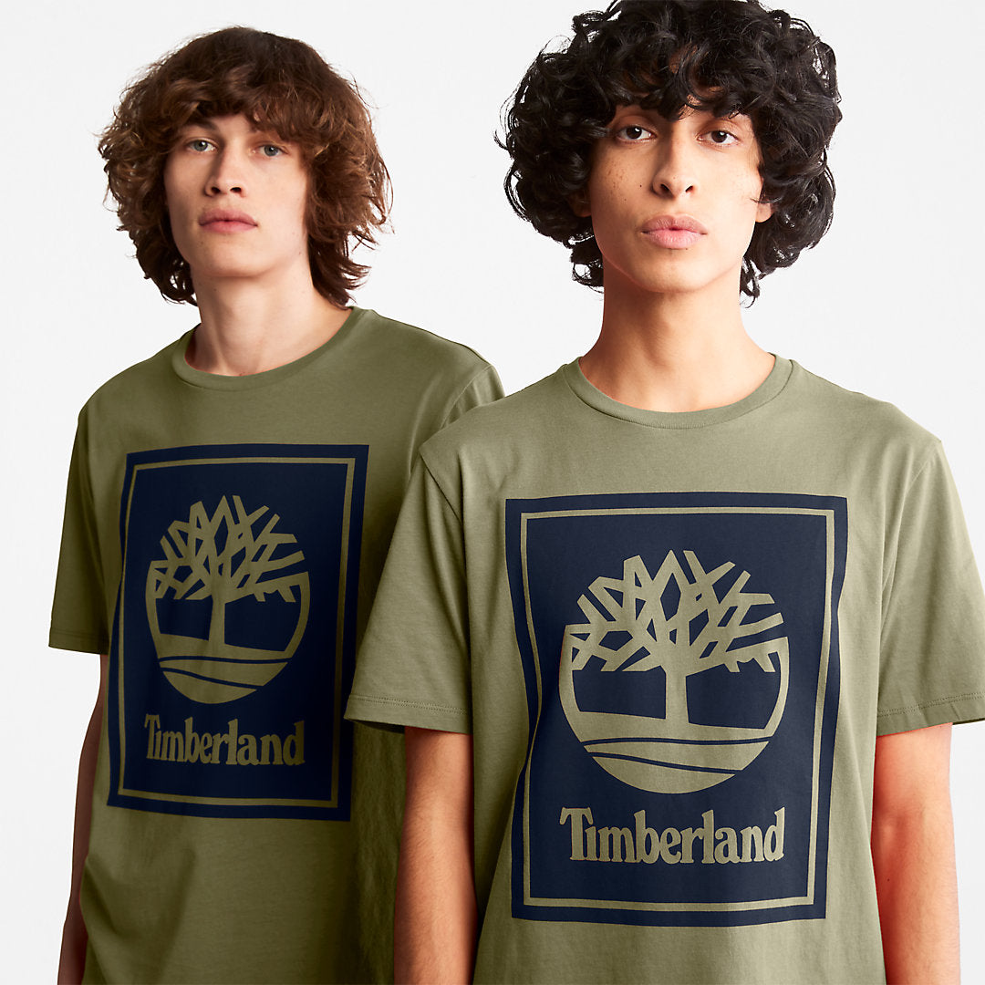 Mens Timberland Tree Logo T-Shirt for All Gender in Green