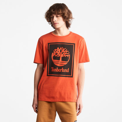 Mens Timberland Tree Logo T-Shirt for All Gender in Orange