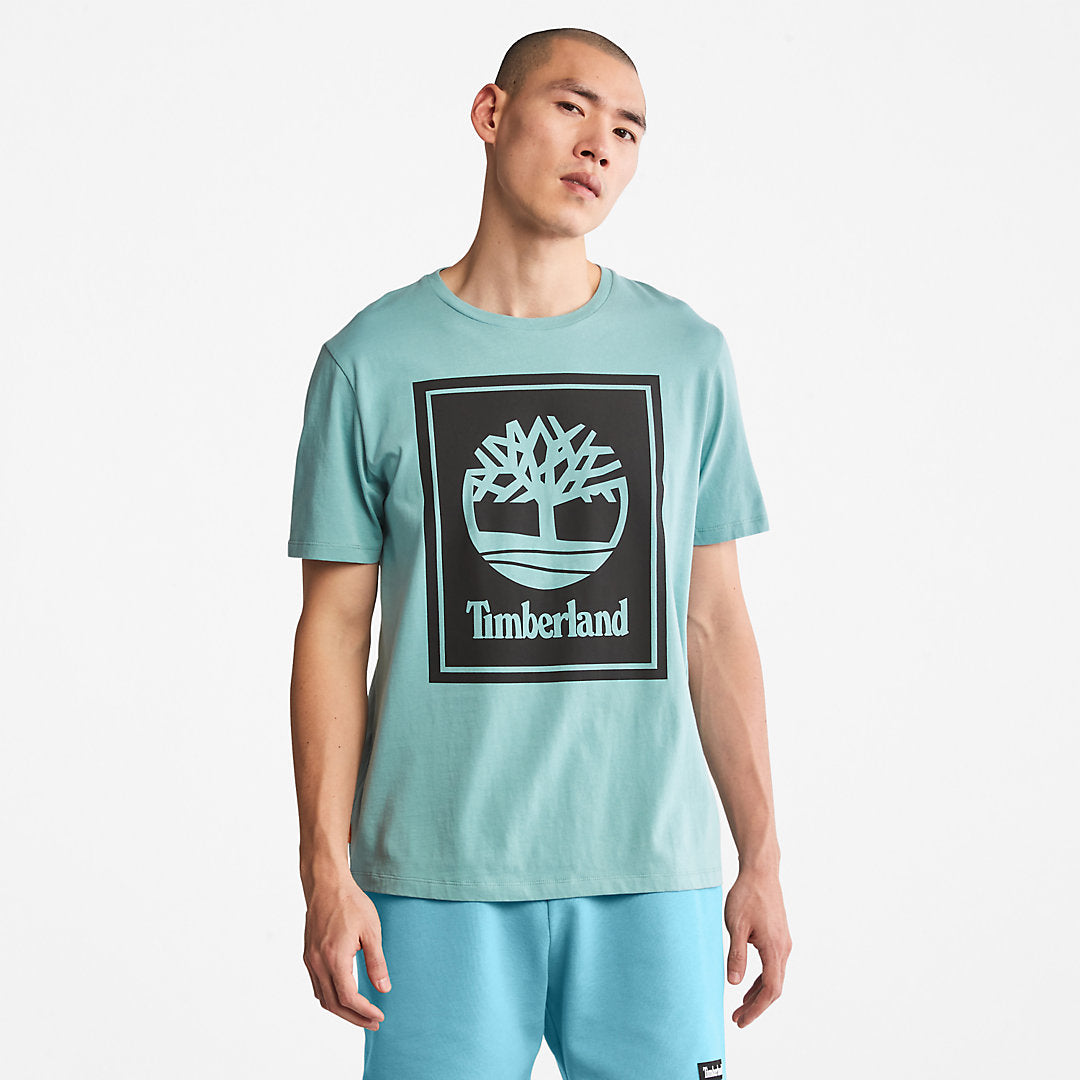 Mens Timberland Tree Logo T-Shirt for All Gender in Teal
