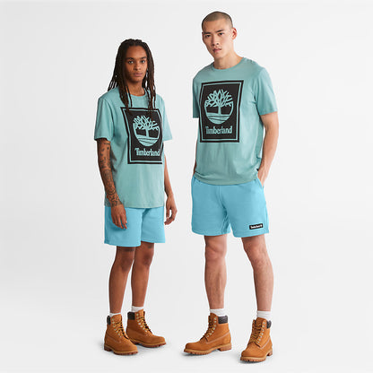 Mens Timberland Tree Logo T-Shirt for All Gender in Teal