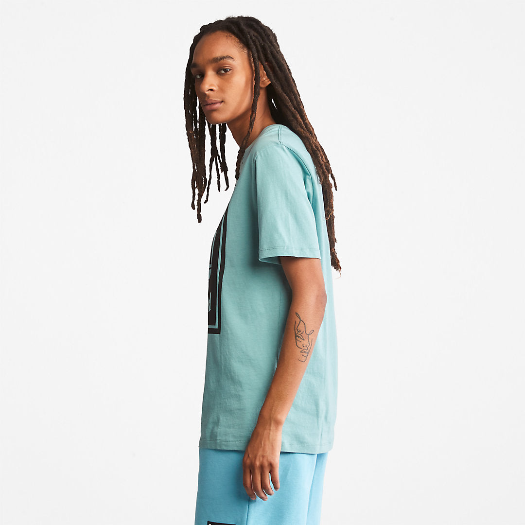 Mens Timberland Tree Logo T-Shirt for All Gender in Teal