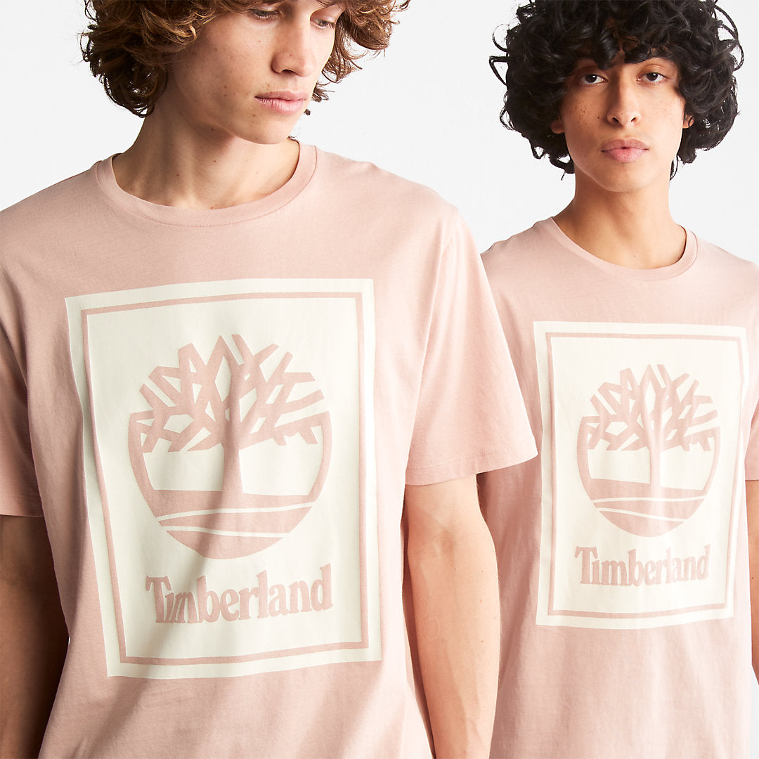Mens Timberland Tree Logo T-Shirt for All Gender in Pink