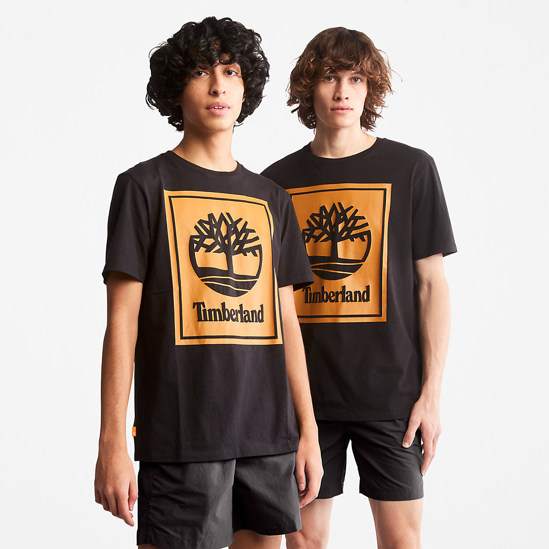 Mens Timberland Tree Logo T-Shirt for All Gender in Black